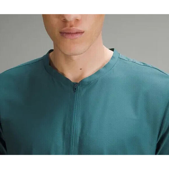 Lululemon Vented Tennis Short Sleeve Shirt Green Jasper 1/4 Quarter Zip Men's XL - Picture 6 of 12